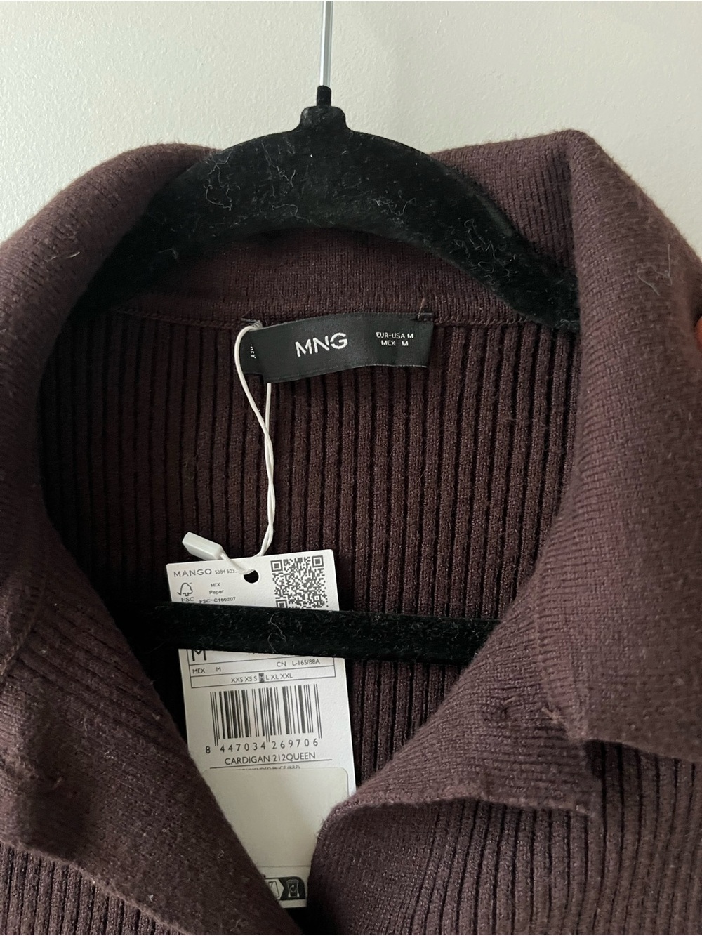 Mango Women's Ribbed Button-Front Jacket in Chocolate Brown - Picture 2 of 3